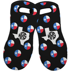 Texas Polka Dots Neoprene Oven Mitts - Set of 2 w/ Monogram