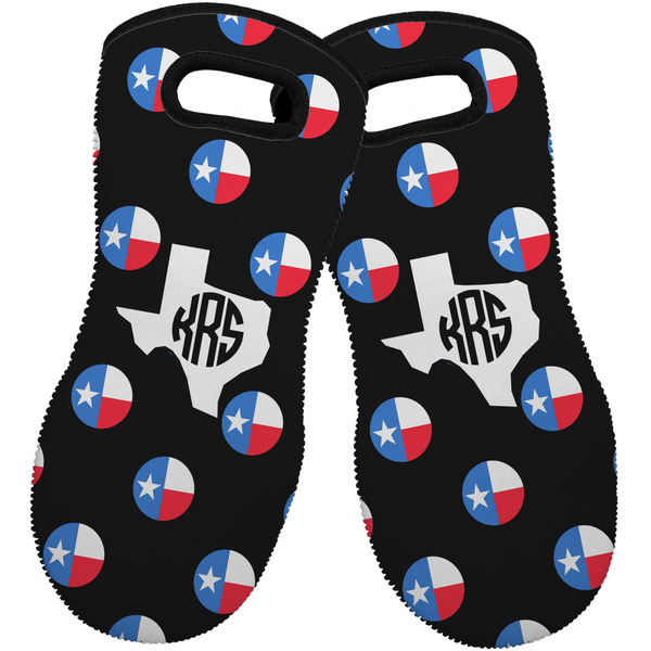 Custom Texas Polka Dots Neoprene Oven Mitts - Set of 2 w/ Monogram
