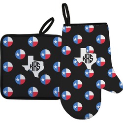 Texas Polka Dots Right Oven Mitt & Pot Holder Set w/ Monogram