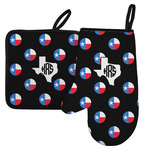 Texas Polka Dots Left Oven Mitt & Pot Holder Set w/ Monogram