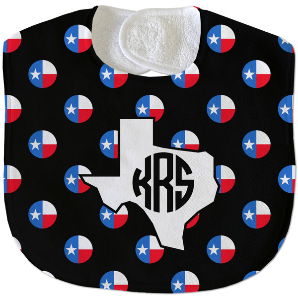 Custom Texas Polka Dots Velour Baby Bib w/ Monogram