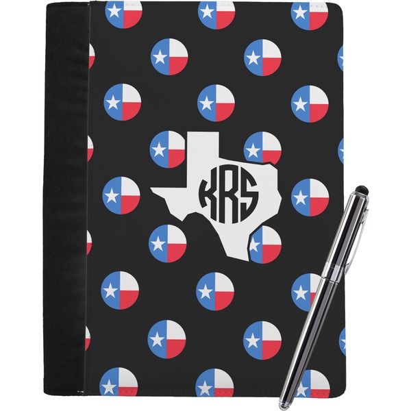 Custom Texas Polka Dots Notebook Padfolio - Large w/ Monogram