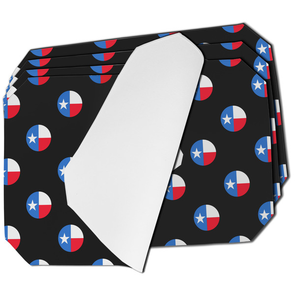 Custom Texas Polka Dots Dining Table Mat - Octagon - Set of 4 (Single-Sided) w/ Monogram
