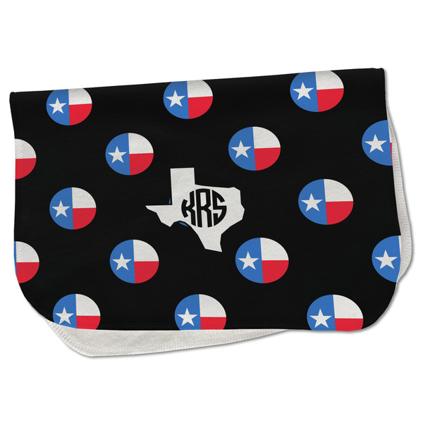 Custom Texas Polka Dots Burp Cloth - Fleece w/ Monogram