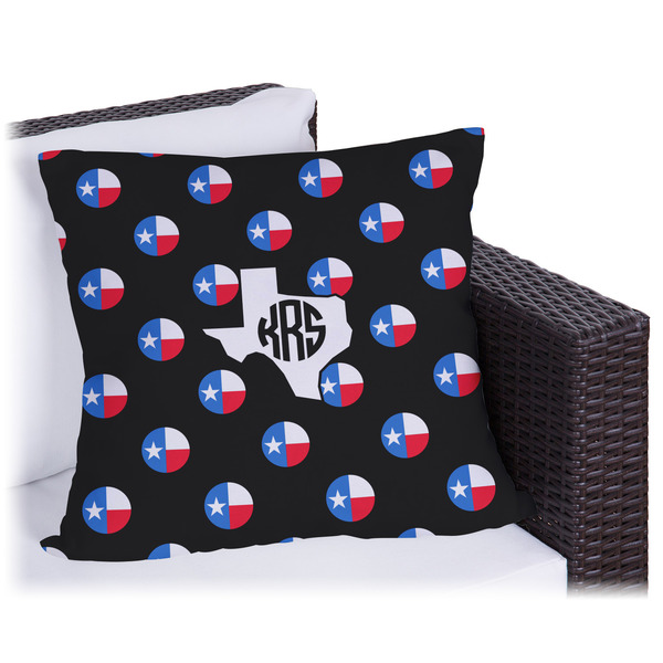 Custom Texas Polka Dots Outdoor Pillow - 18" (Personalized)