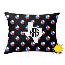 Texas Polka Dots Outdoor Throw Pillow (Rectangular) (Personalized)