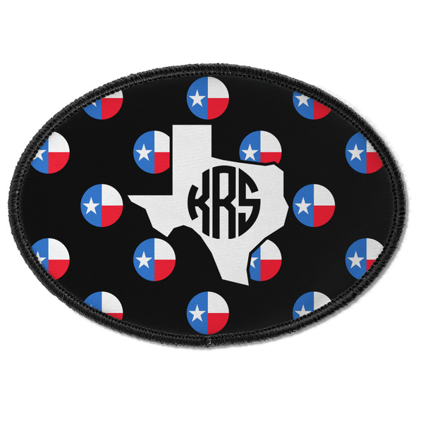 Custom Texas Polka Dots Iron On Oval Patch w/ Monogram