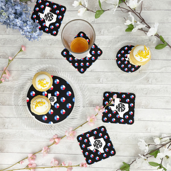 Texas Polka Dots Paper Coasters - In Context
