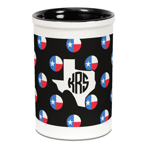 Texas Polka Dots Pencil Holder - Black