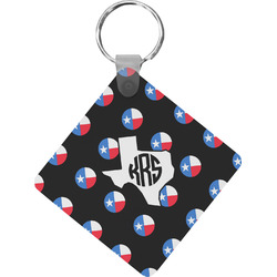 Texas Polka Dots Diamond Plastic Keychain w/ Monogram