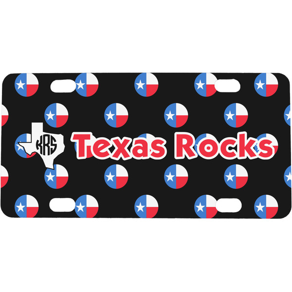 Custom Texas Polka Dots Mini / Bicycle License Plate (4 Holes) (Personalized)