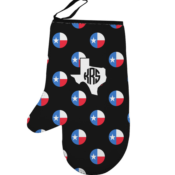 Texas Polka Dots Personalized Oven Mitt - Left