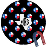 Texas Polka Dots Round Fridge Magnet (Personalized)