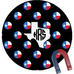 Texas Polka Dots Round Fridge Magnet (Personalized)