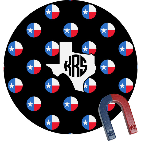 Custom Texas Polka Dots Round Fridge Magnet (Personalized)