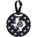 Texas Polka Dots Plastic Luggage Tag - Round (Personalized)