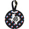 Texas Polka Dots Plastic Luggage Tag - Round (Personalized)