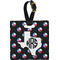 Texas Polka Dots Plastic Luggage Tag - Square w/ Monogram