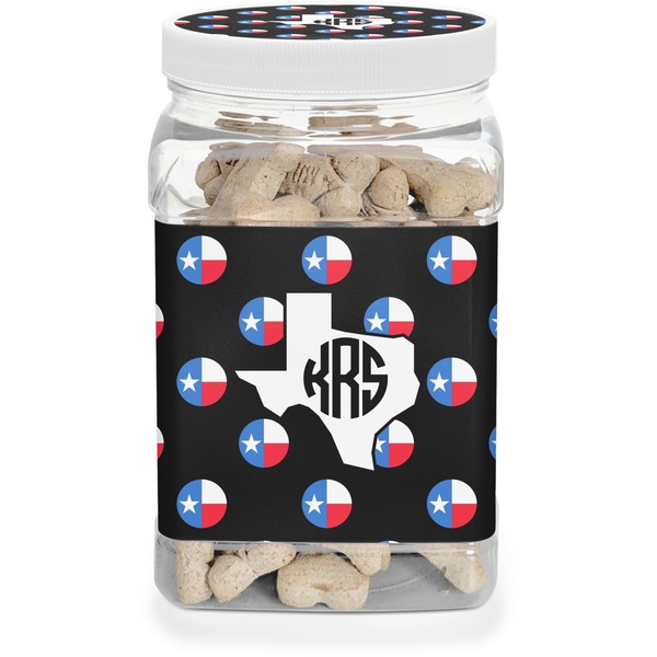Custom Texas Polka Dots Dog Treat Jar (Personalized)