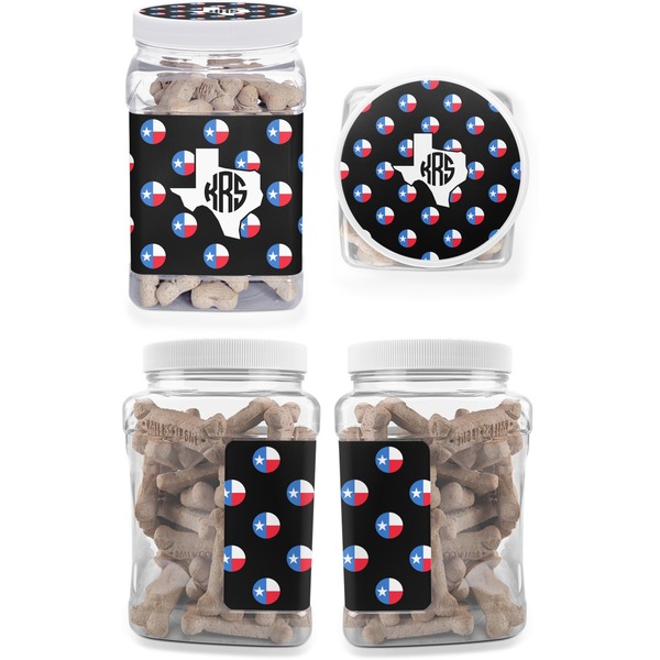 Texas Polka Dots Pet Treat Jar - Multiple Angles