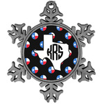 Texas Polka Dots Vintage Snowflake Ornament (Personalized)