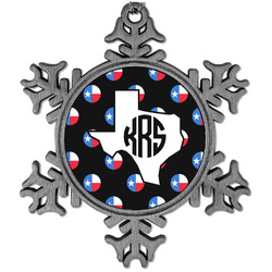 Texas Polka Dots Vintage Snowflake Ornament (Personalized)