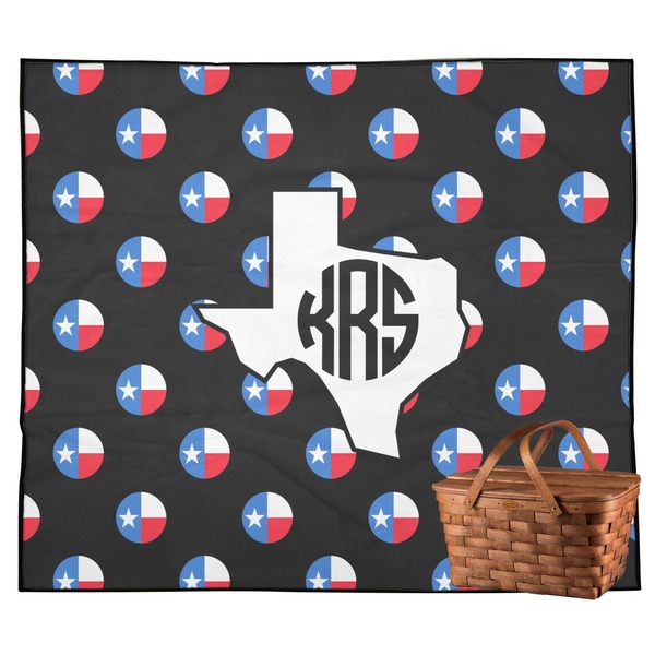 Custom Texas Polka Dots Outdoor Picnic Blanket (Personalized)