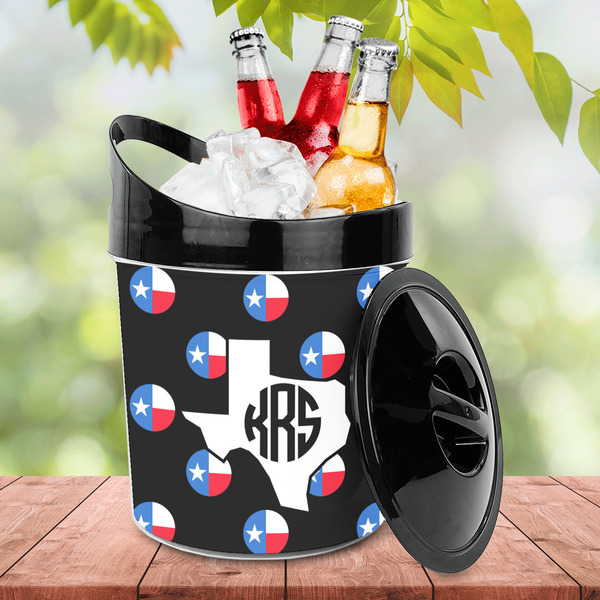 Texas Polka Dots Plastic Ice Bucket - LIFESTYLE