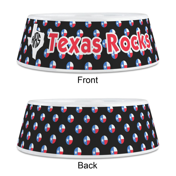 Texas Polka Dots Plastic Pet Bowls - Medium - APPROVAL