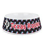 Texas Polka Dots Plastic Dog Bowl (Personalized)