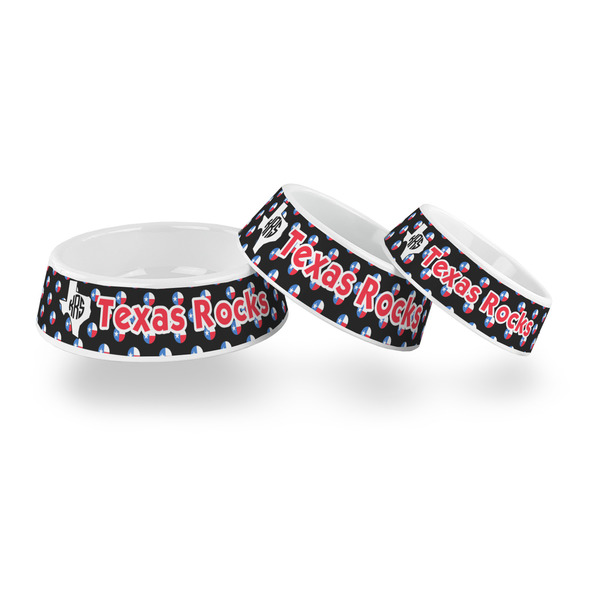 Texas Polka Dots Plastic Pet Bowls - PARENT MAIN