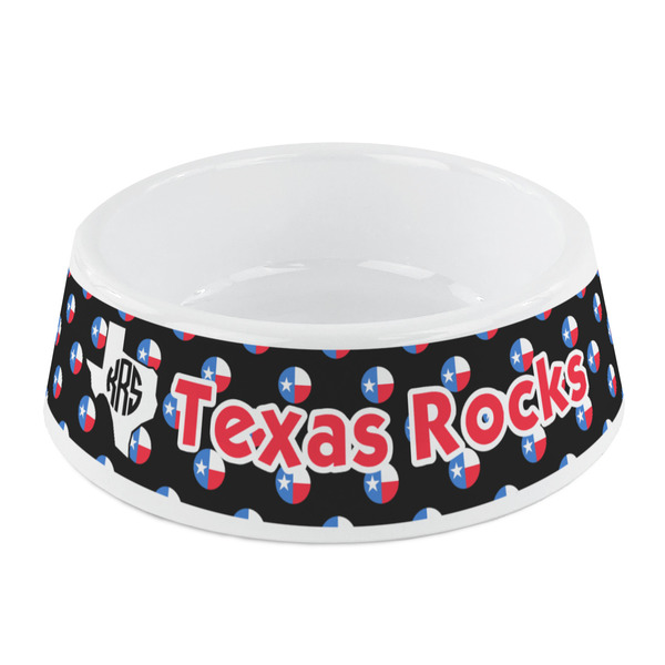 Custom Texas Polka Dots Plastic Dog Bowl - Small (Personalized)
