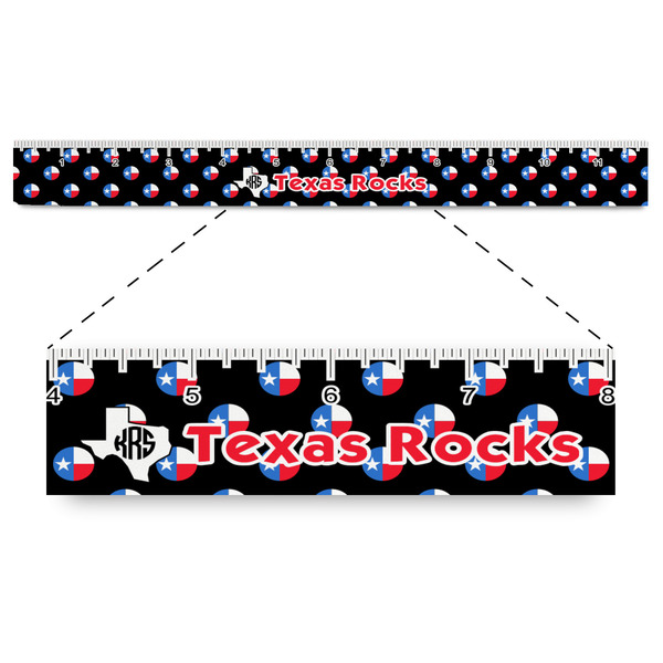 Custom Texas Polka Dots Plastic Ruler - 12" (Personalized)