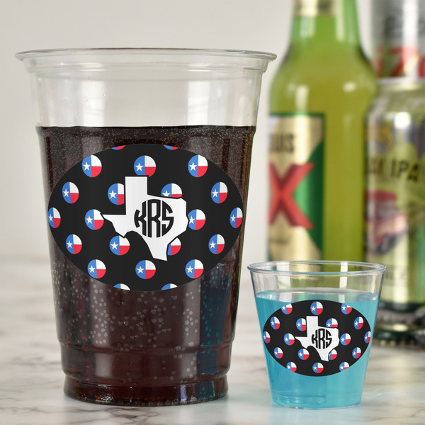 Texas Polka Dots Plastic Shot Glasses - In Context