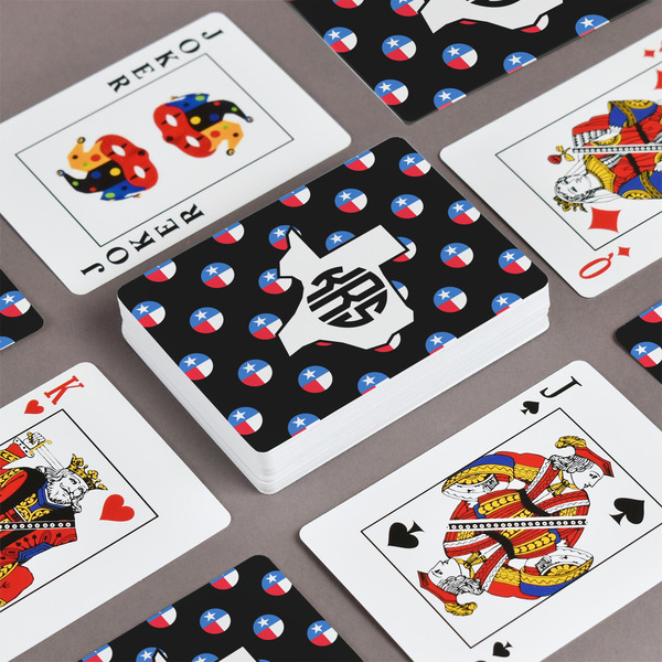 Texas Polka Dots Playing Cards - Front & Back View