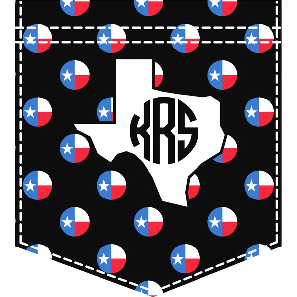 Custom Texas Polka Dots Iron On Faux Pocket (Personalized)