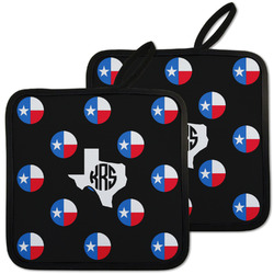 Texas Polka Dots Pot Holders - Set of 2 w/ Monogram