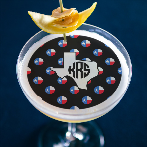 Texas Polka Dots Printed Drink Topper - Large - In Context