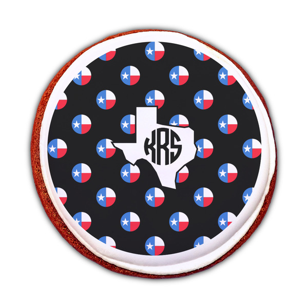 Texas Polka Dots Printed Icing Circle - Medium - On Cookie