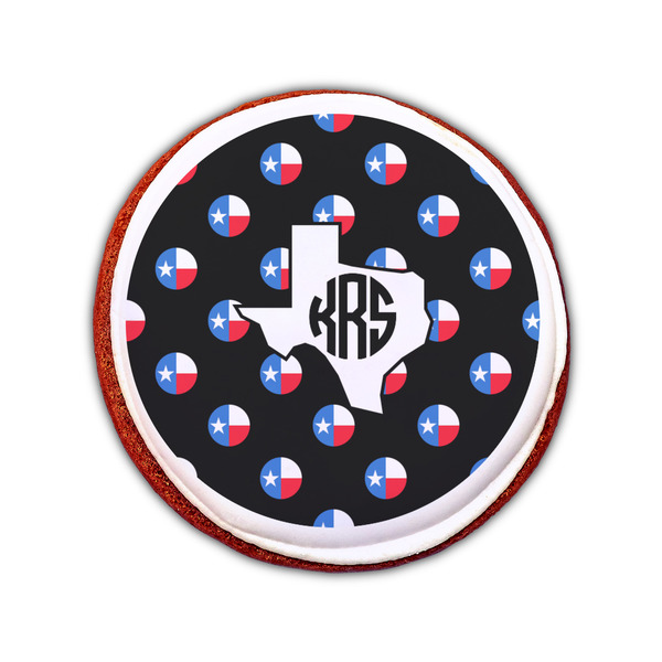 Texas Polka Dots Printed Icing Circle - Small - On Cookie