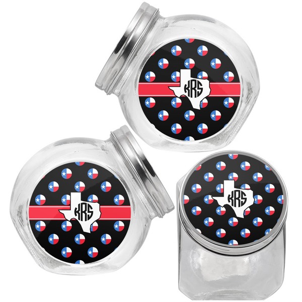 Texas Polka Dots Puppy Treat Jar - Top Left Right