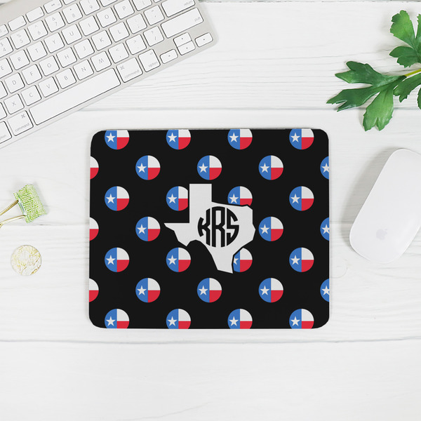 Texas Polka Dots Rectangular Mouse Pad - LIFESTYLE 2