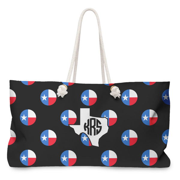 Custom Texas Polka Dots Large Tote Bag with Rope Handles (Personalized)