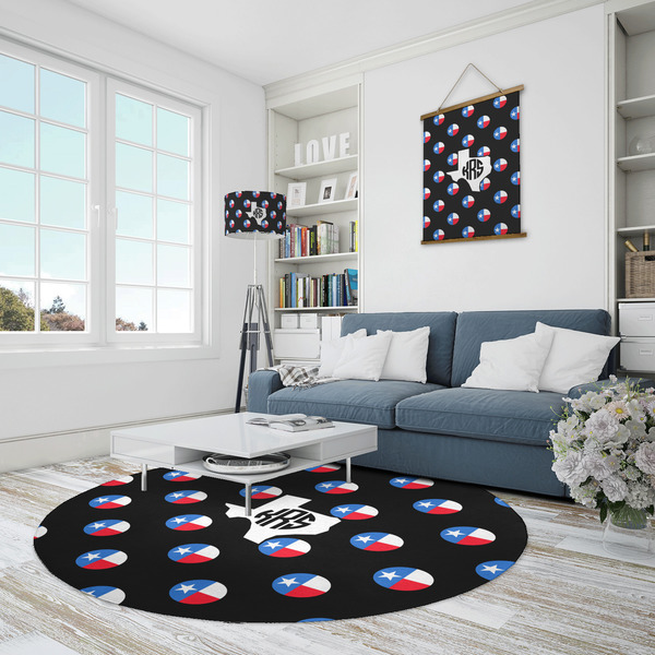 Texas Polka Dots Round Area Rug - IN CONTEXT