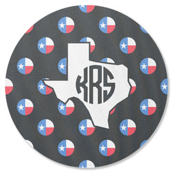 Texas Polka Dots Round Rubber Backed Coaster (Personalized)
