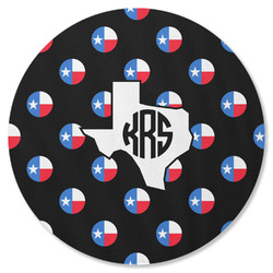 Texas Polka Dots Round Rubber Backed Coaster (Personalized)