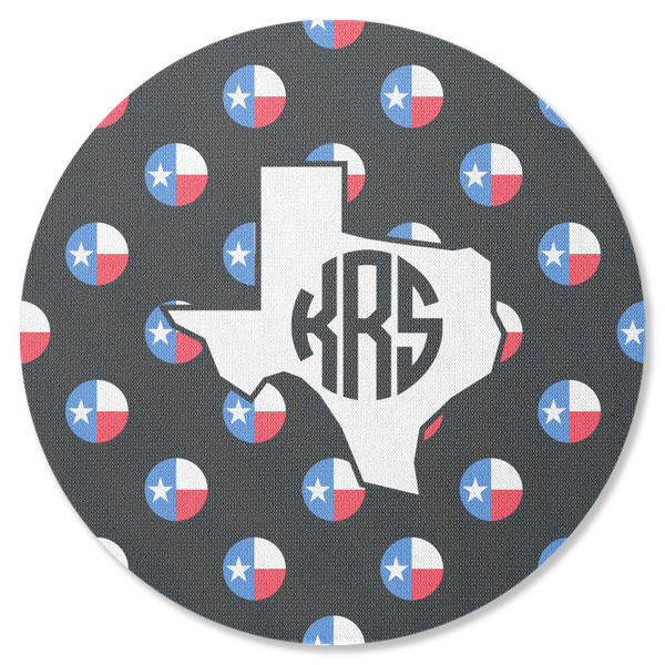 Custom Texas Polka Dots Round Rubber Backed Coaster (Personalized)