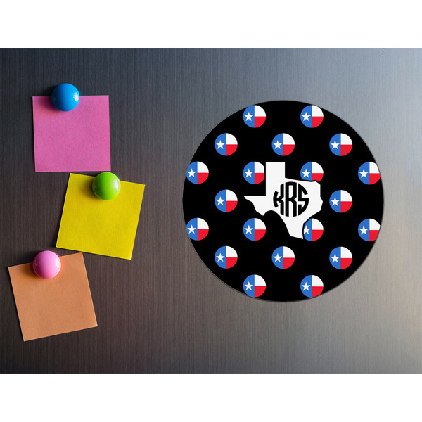 Texas Polka Dots Round Fridge Magnet - LIFESTYLE