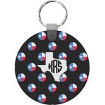 Texas Polka Dots Round Plastic Keychain (Personalized)