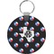Texas Polka Dots Round Plastic Keychain (Personalized)
